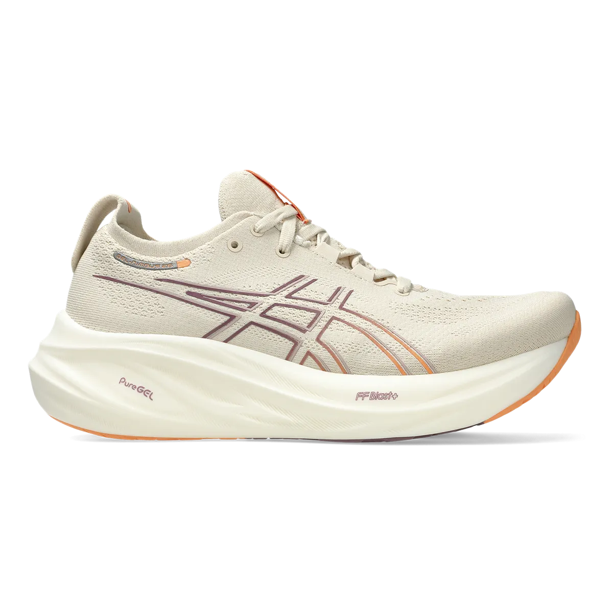 Asics Gel Nimbus 26 - Oatmeal - Faded Orange