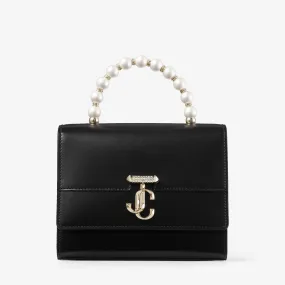 Avenue Top Handle/S Black Box Leather Top Handle Bag with Pearls