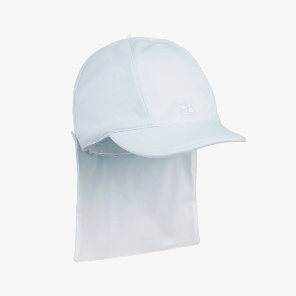 Baby Boys Pale Blue Cotton Sun Hat