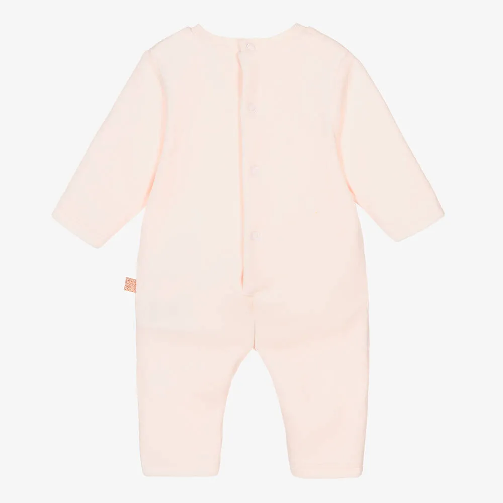 Baby Girls Pink Velour Romper