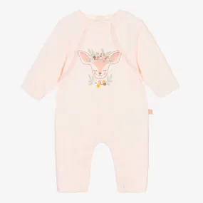 Baby Girls Pink Velour Romper