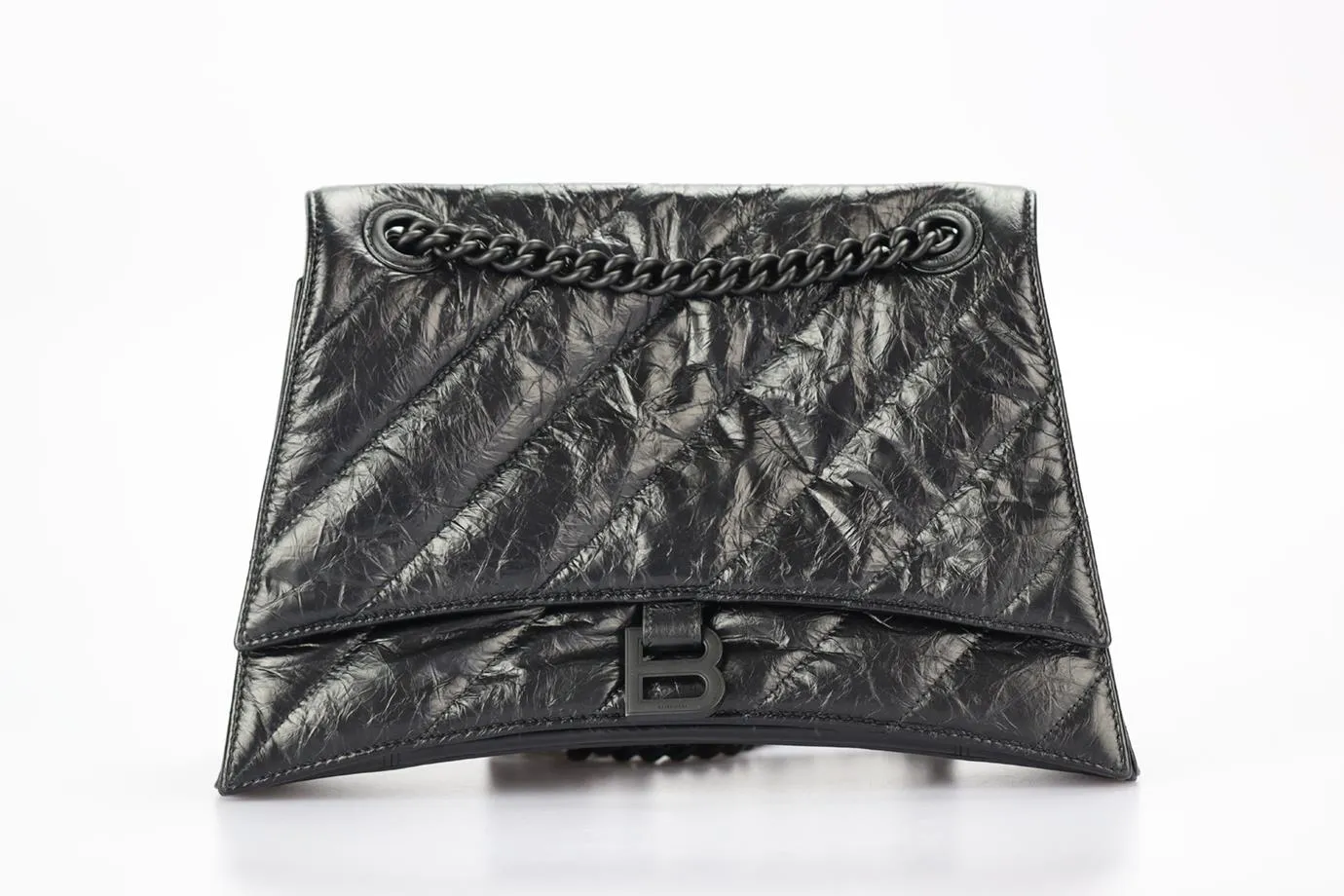 BALENCIAGA CRUSH MEDIUM QUILTED LEATHER SHOULDER BAG