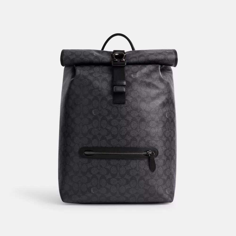 BECK ROLL TOP BACKPACK IN SIGNATURE CANVAS