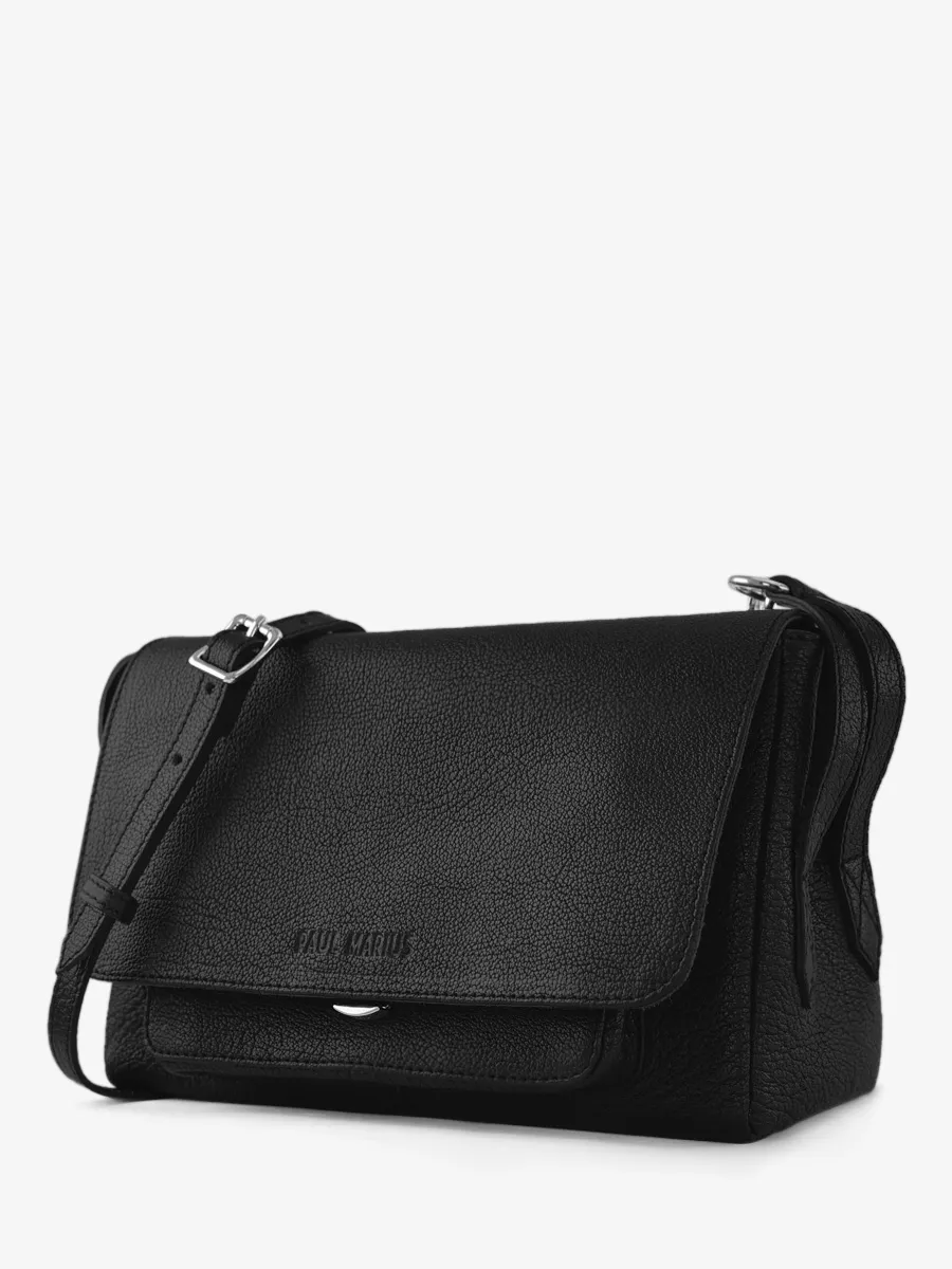 Black Leather Cross-body Bag for Women - Diane S Black | PAUL MARIUS