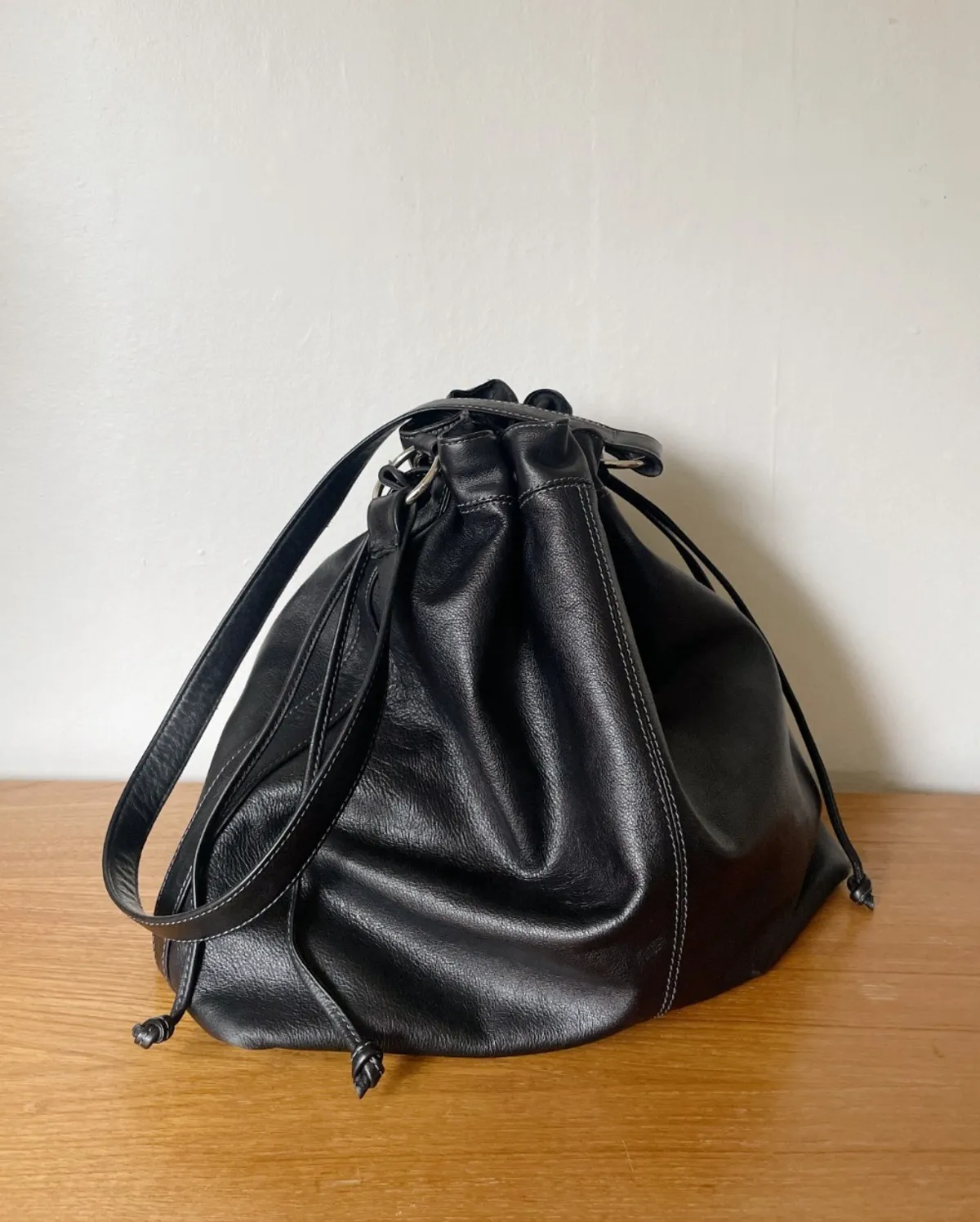 Black Leather Shoulder Bag