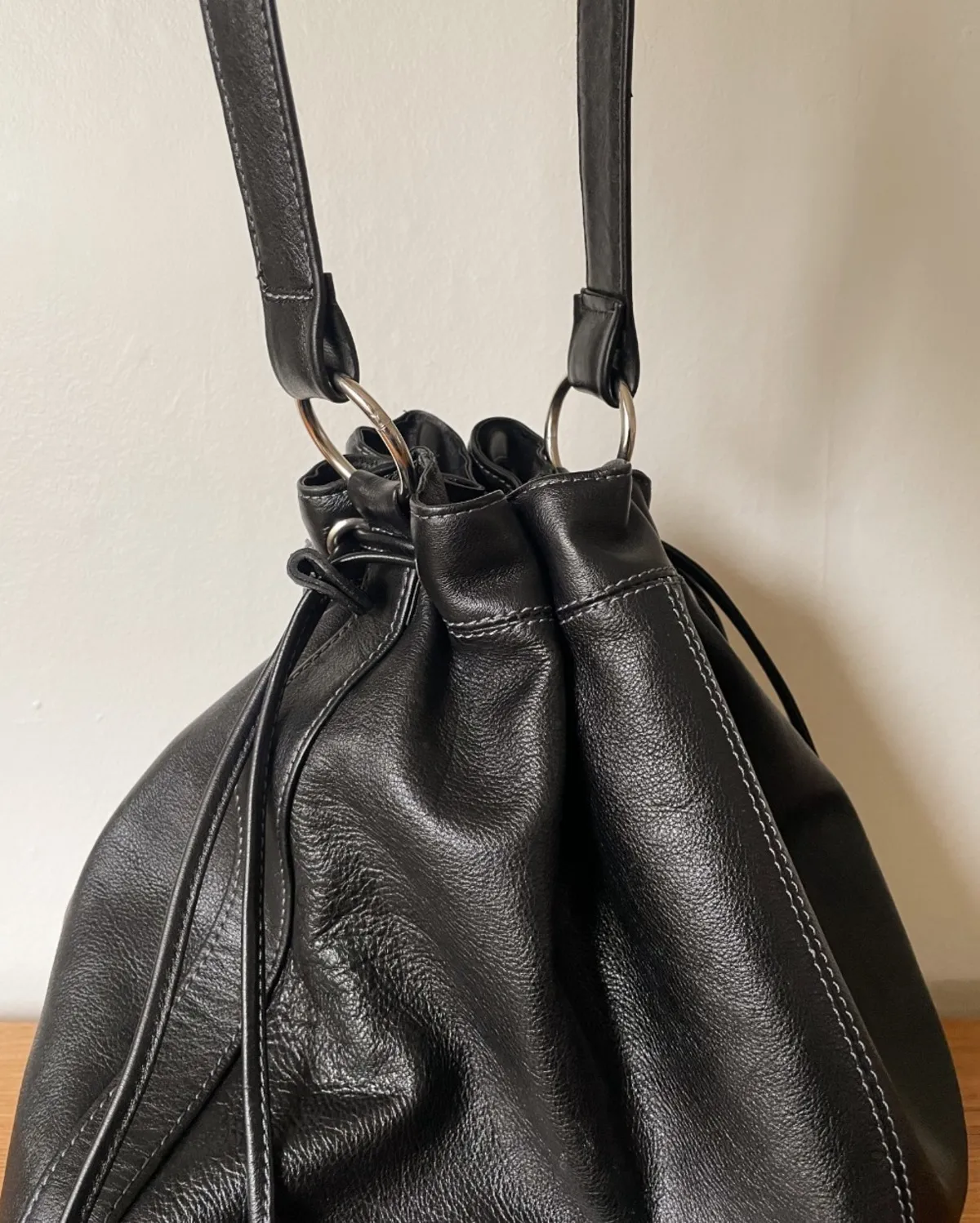 Black Leather Shoulder Bag