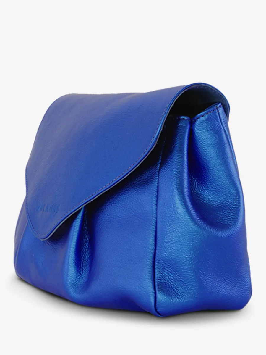 Blue Leather Cross-body Bag for Women - Suzon M Electric Blue | PAUL MARIUS