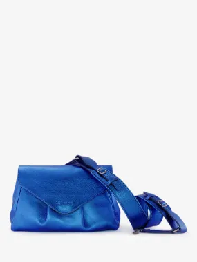 Blue Leather Cross-body Bag for Women - Suzon M Electric Blue | PAUL MARIUS