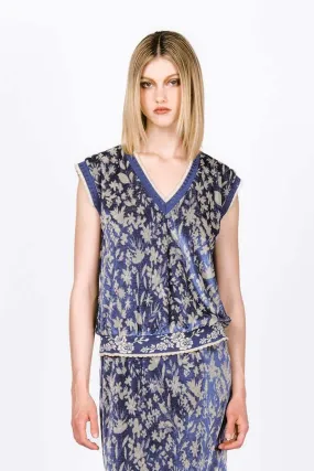 Bluebell Velour Vest - Cornflower Multi