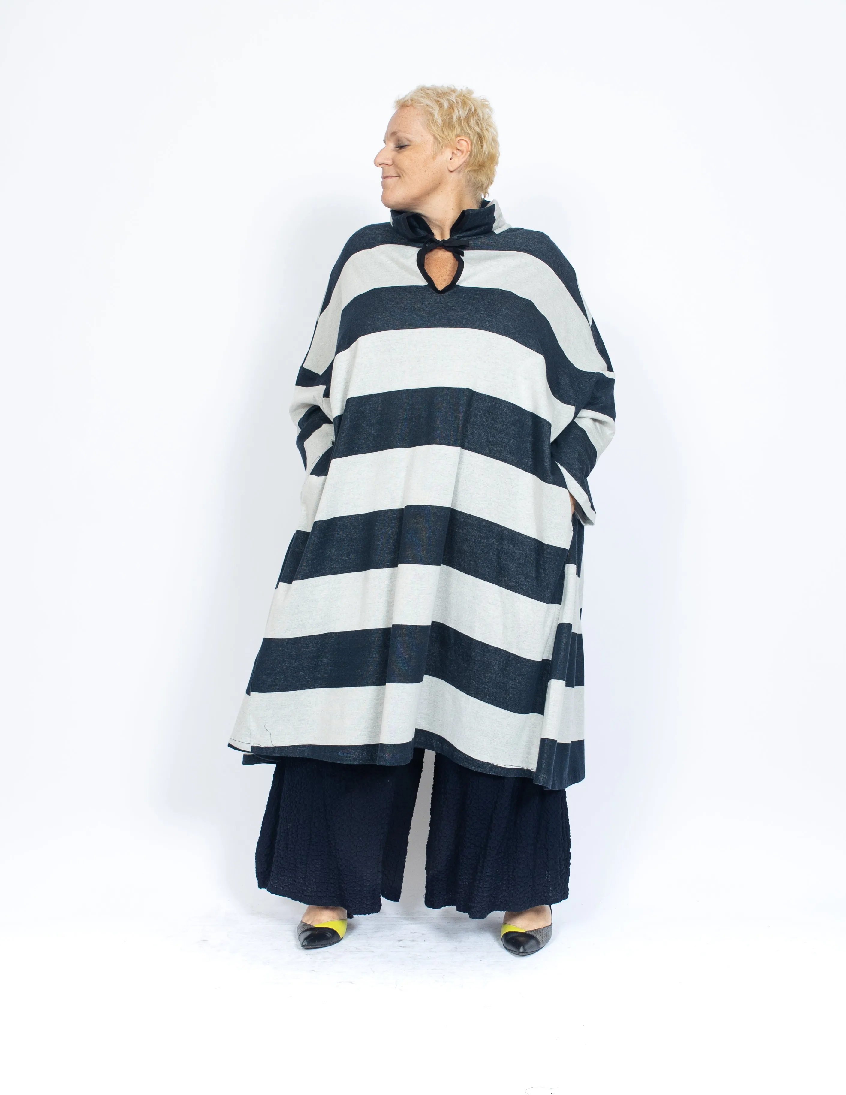 Blue&White Wide Stripes Tunic/Dress