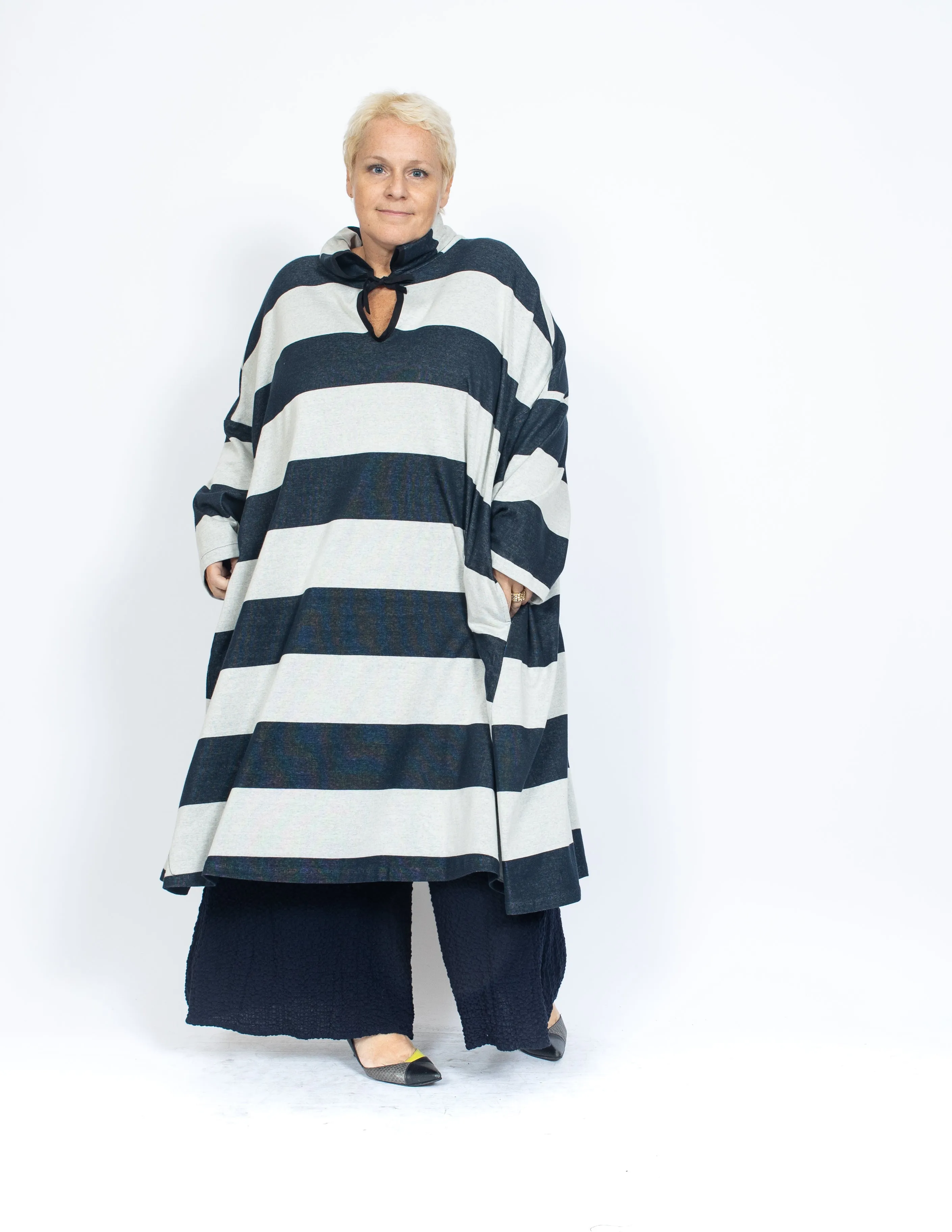 Blue&White Wide Stripes Tunic/Dress