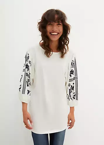 bonprix Jersey Printed Sleeve Tunic | Grattan