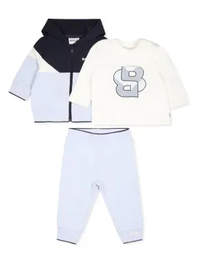 BOSS Kidswear logo-print tracksuit set - Blue