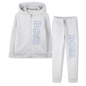 Boys Grey J51134 Side Logo Tracksuit