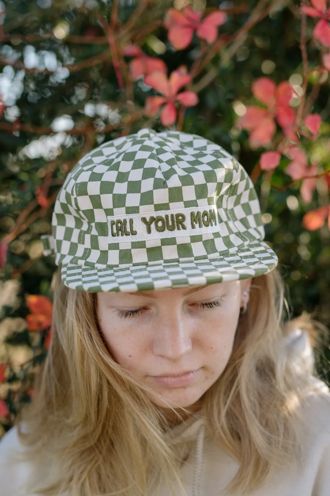 Call Your Mom Checkerboard Hat- Cactus