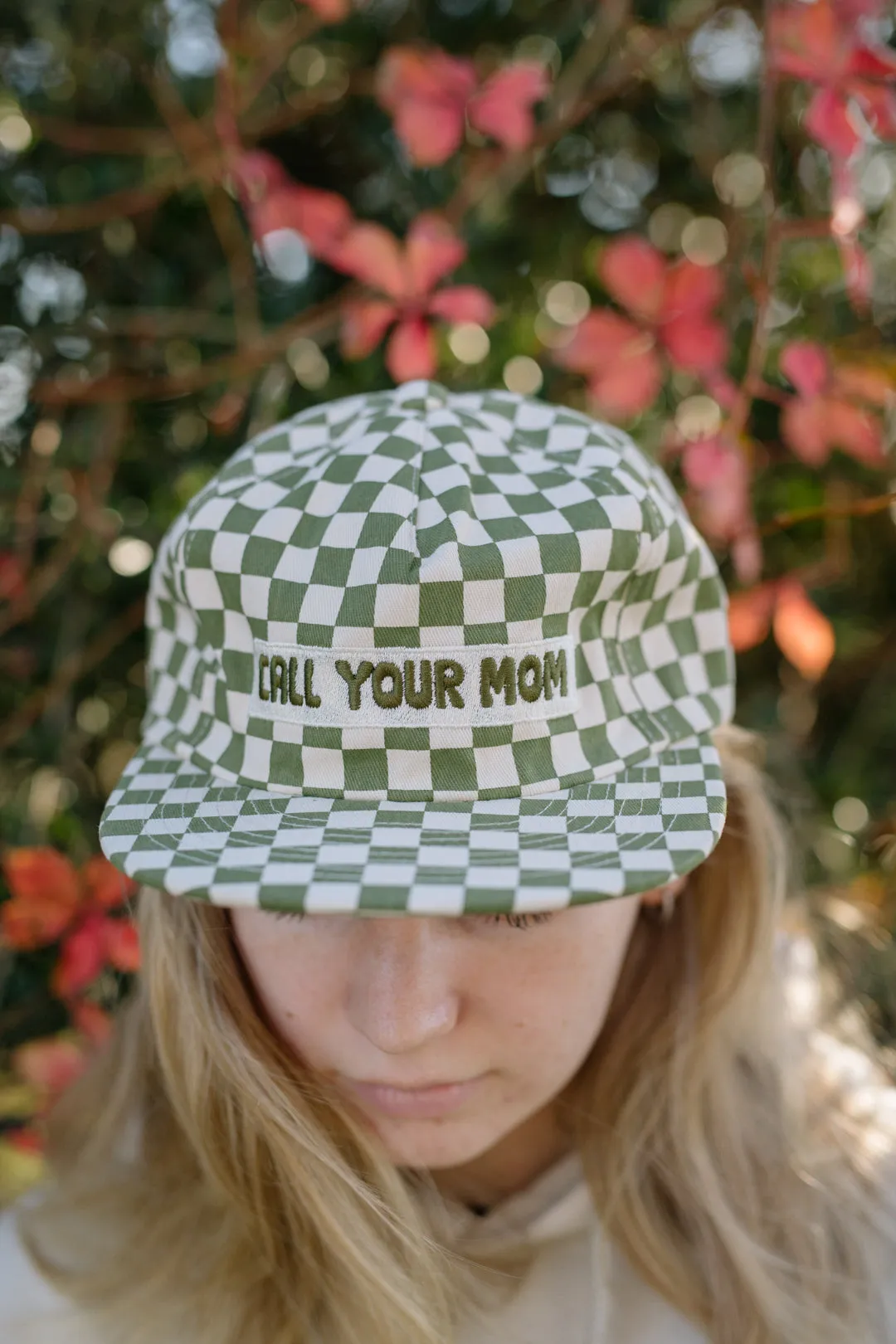 Call Your Mom Checkerboard Hat- Cactus