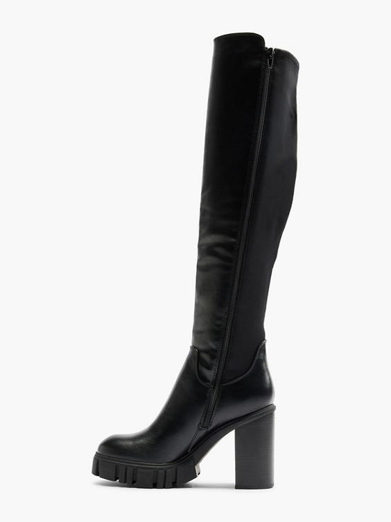 Catwalk  Black Chunky Long Leg Boot