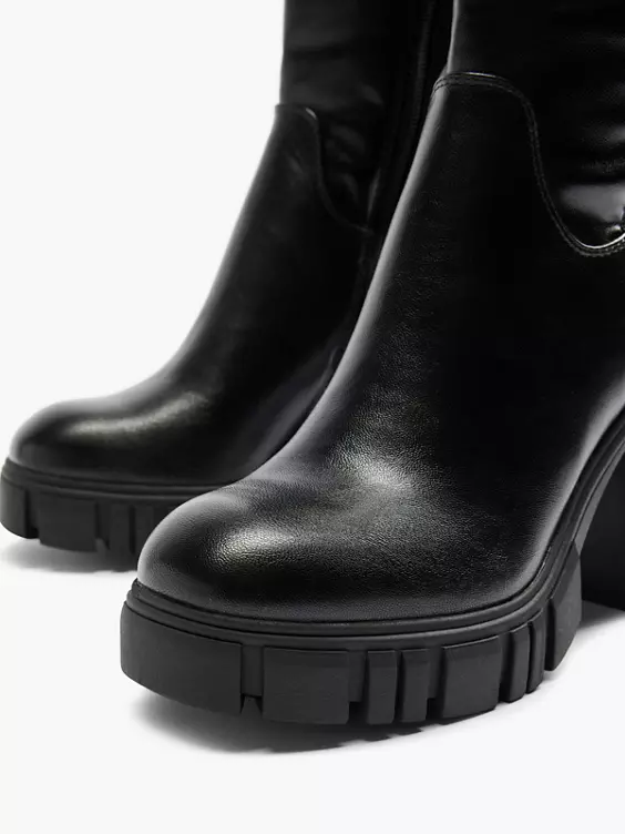 Catwalk  Black Chunky Long Leg Boot