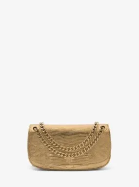 Christie Metallic Lizard Embossed Leather Envelope Bag