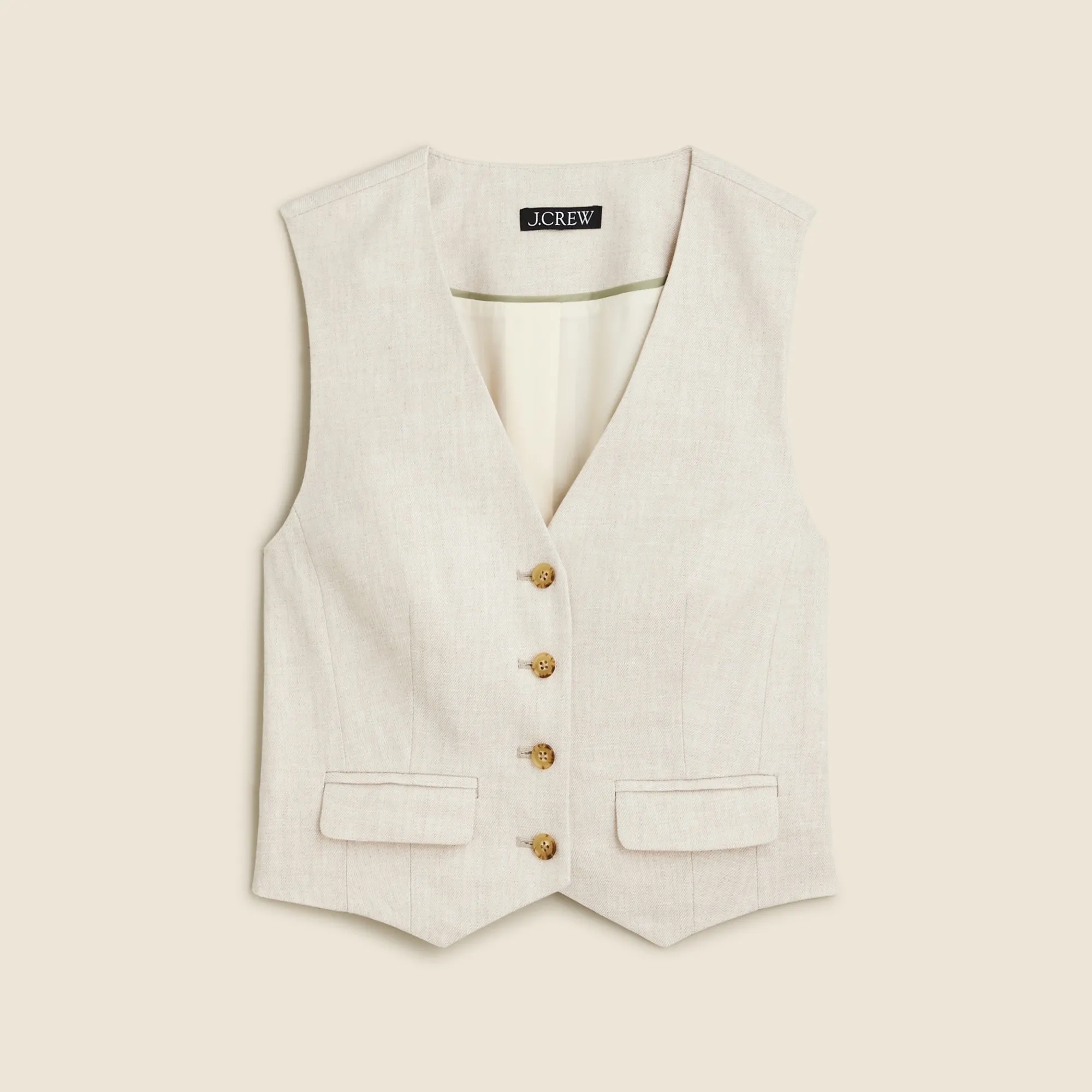 Classic vest in stretch linen blend