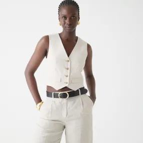 Classic vest in stretch linen blend