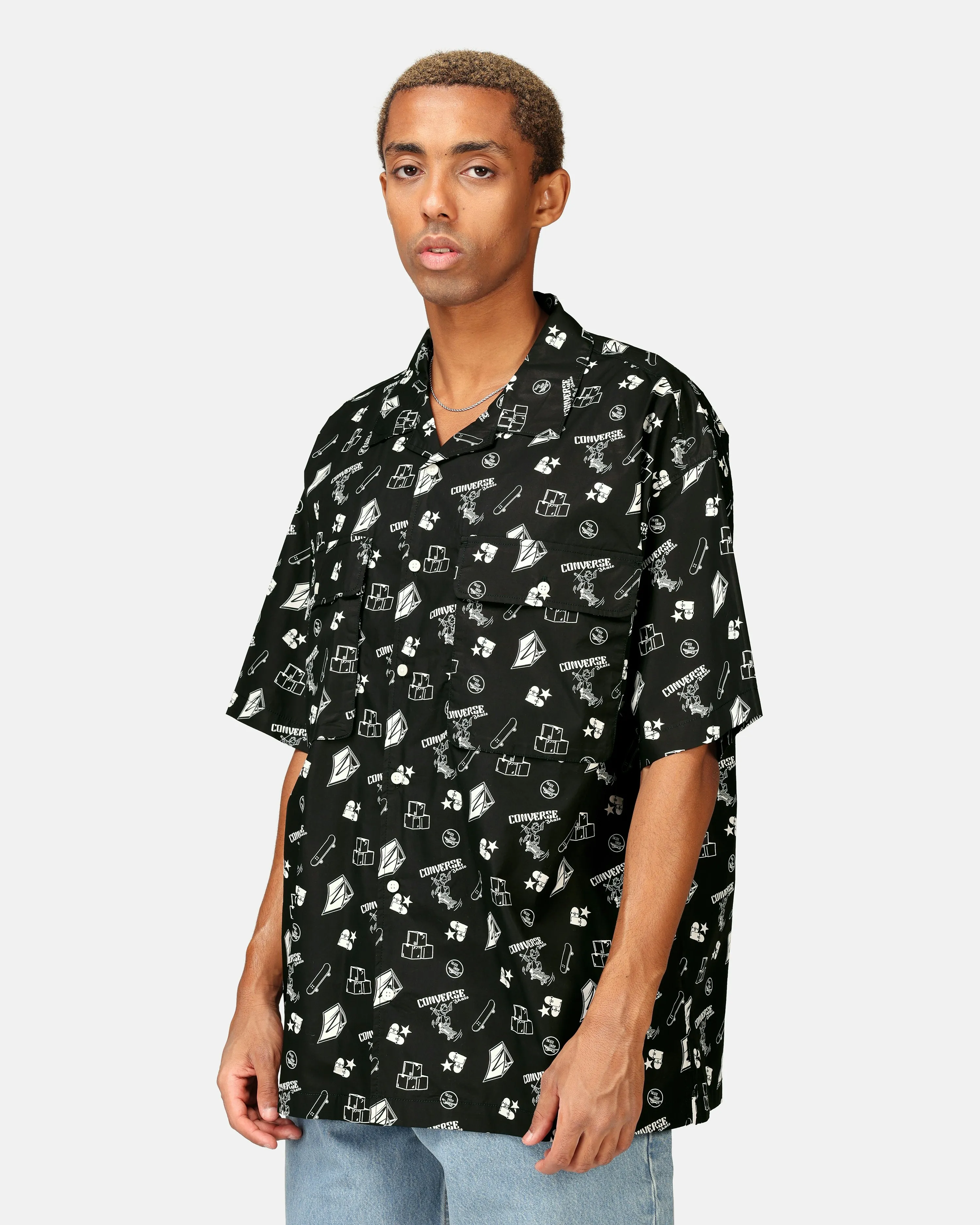 Converse Skateboarding Short Sleeve Shirt Black | Men | Junkyard