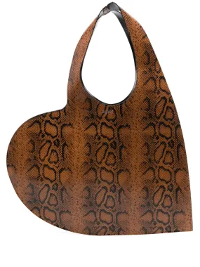 Coperni Heart sneakeskin-effect shoulder bag - Brown