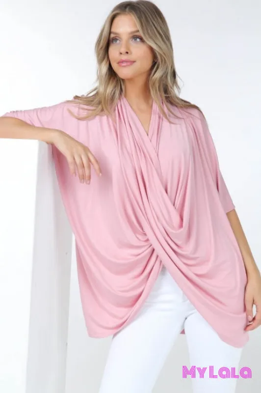 Cross Wrap Tunic (Blush Pink)