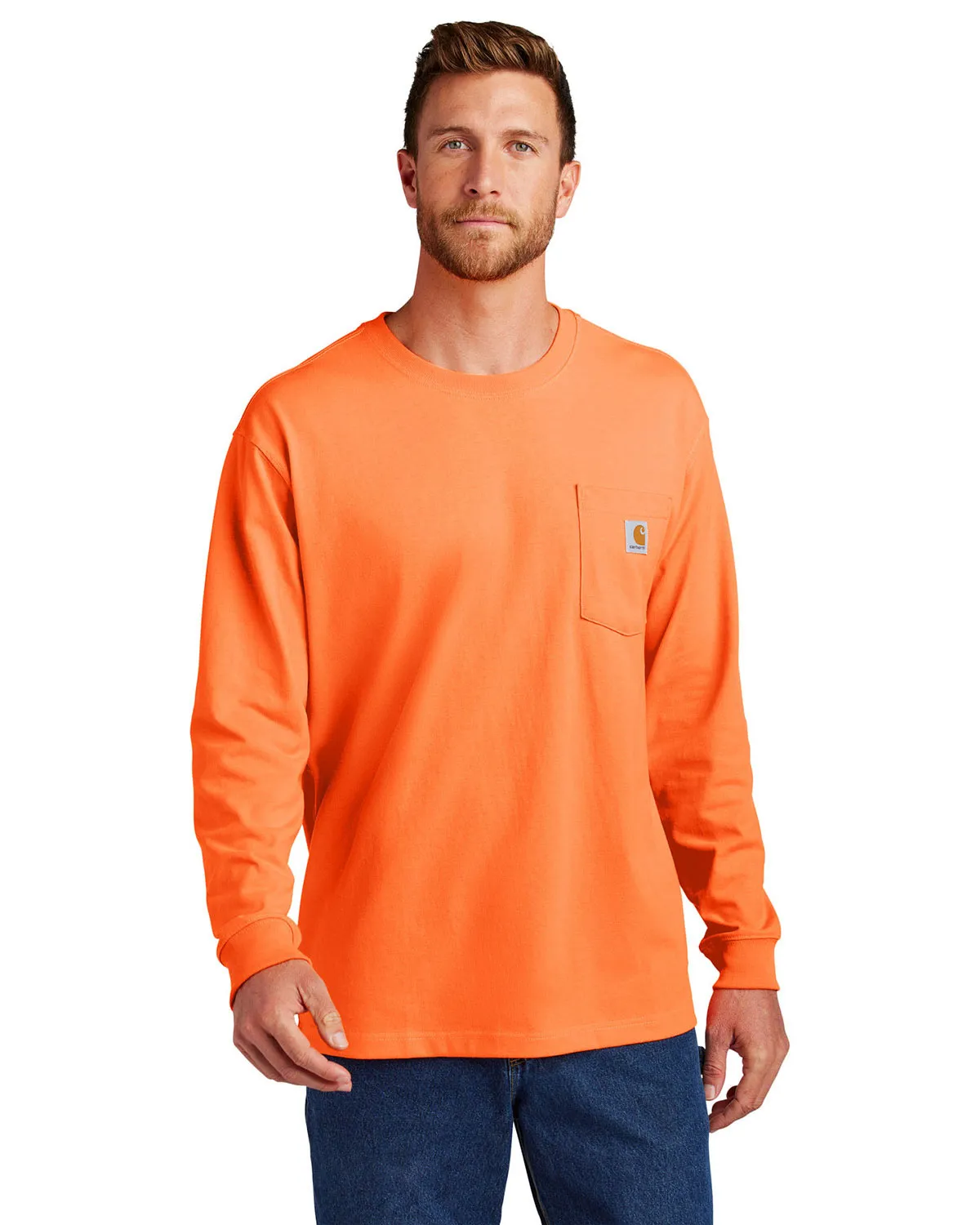 Custom Embroidered Carhartt CTK126 Men 6.75 oz Workwear Pocket Long Sleeve T-Shirt