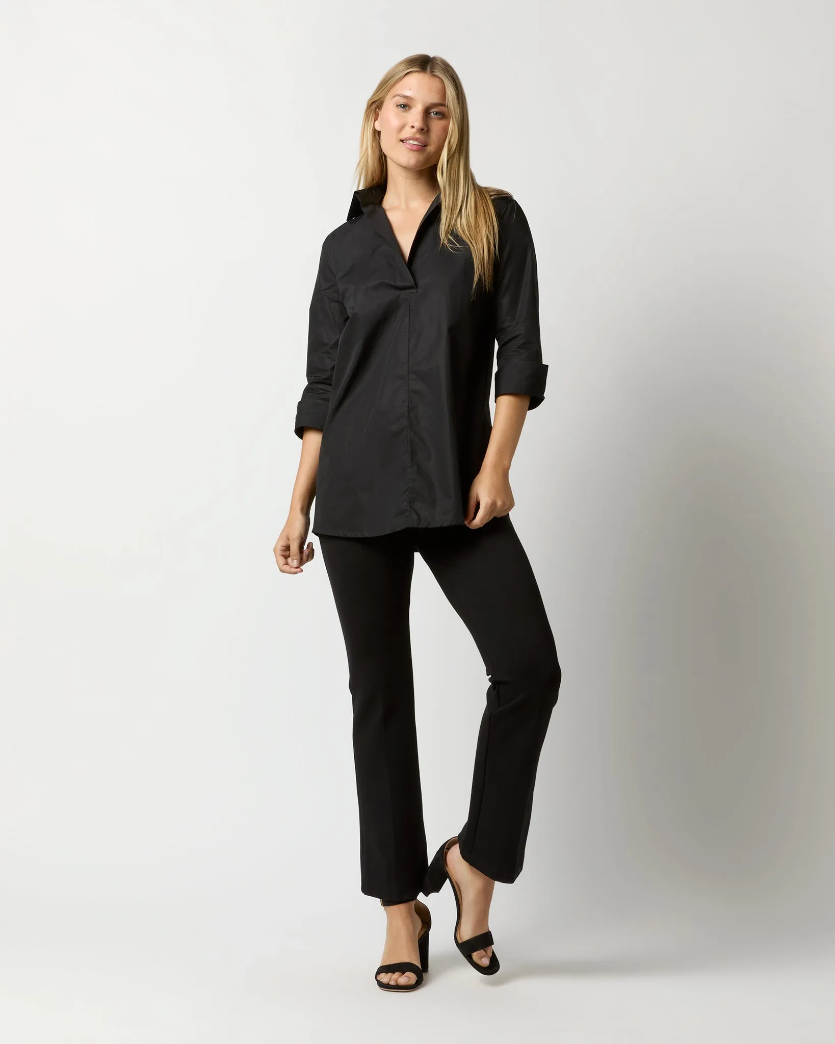 Designer Tunic in Black Poplin