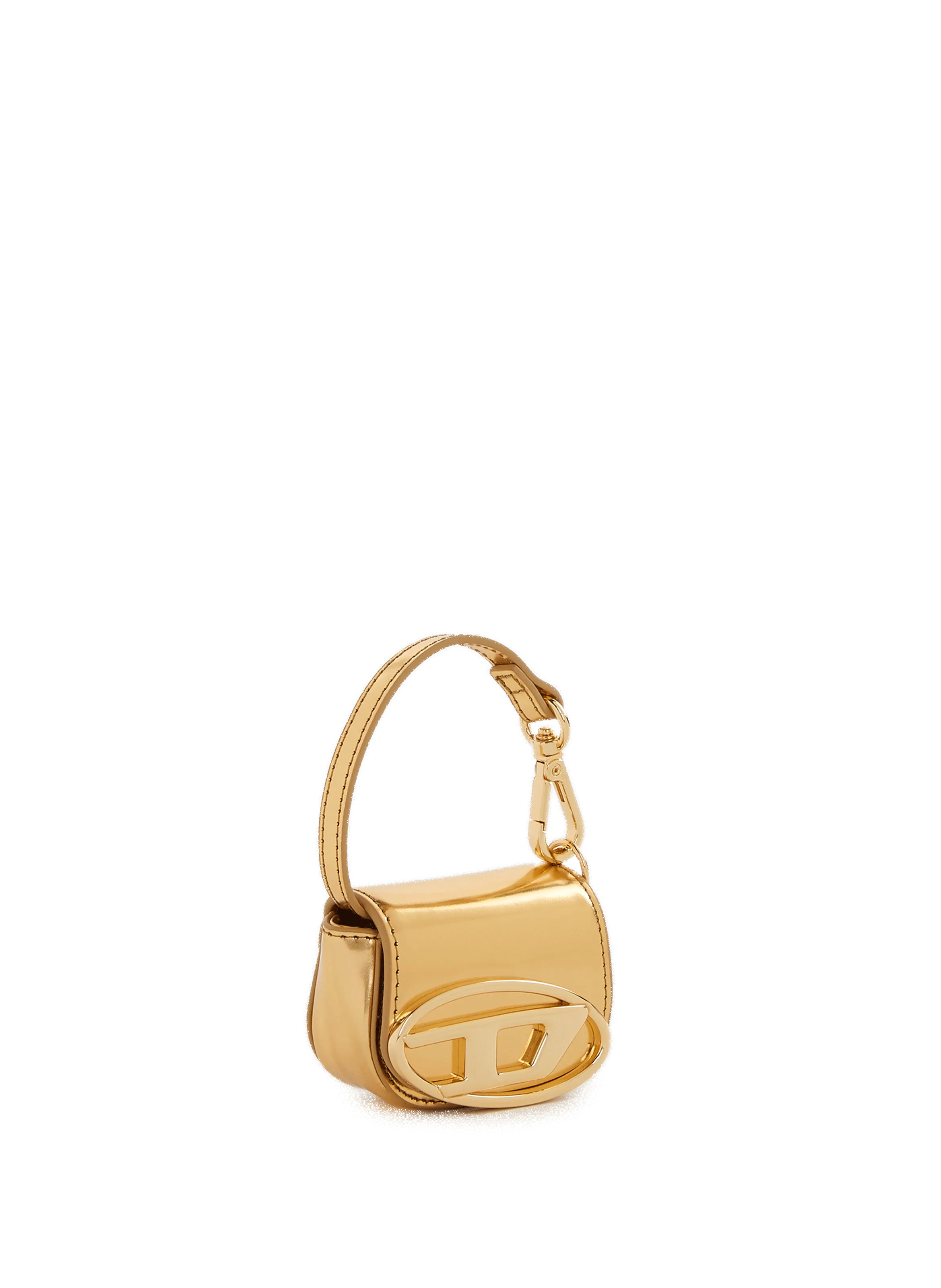 DIESEL  : Metallic leather bag charm - Golden