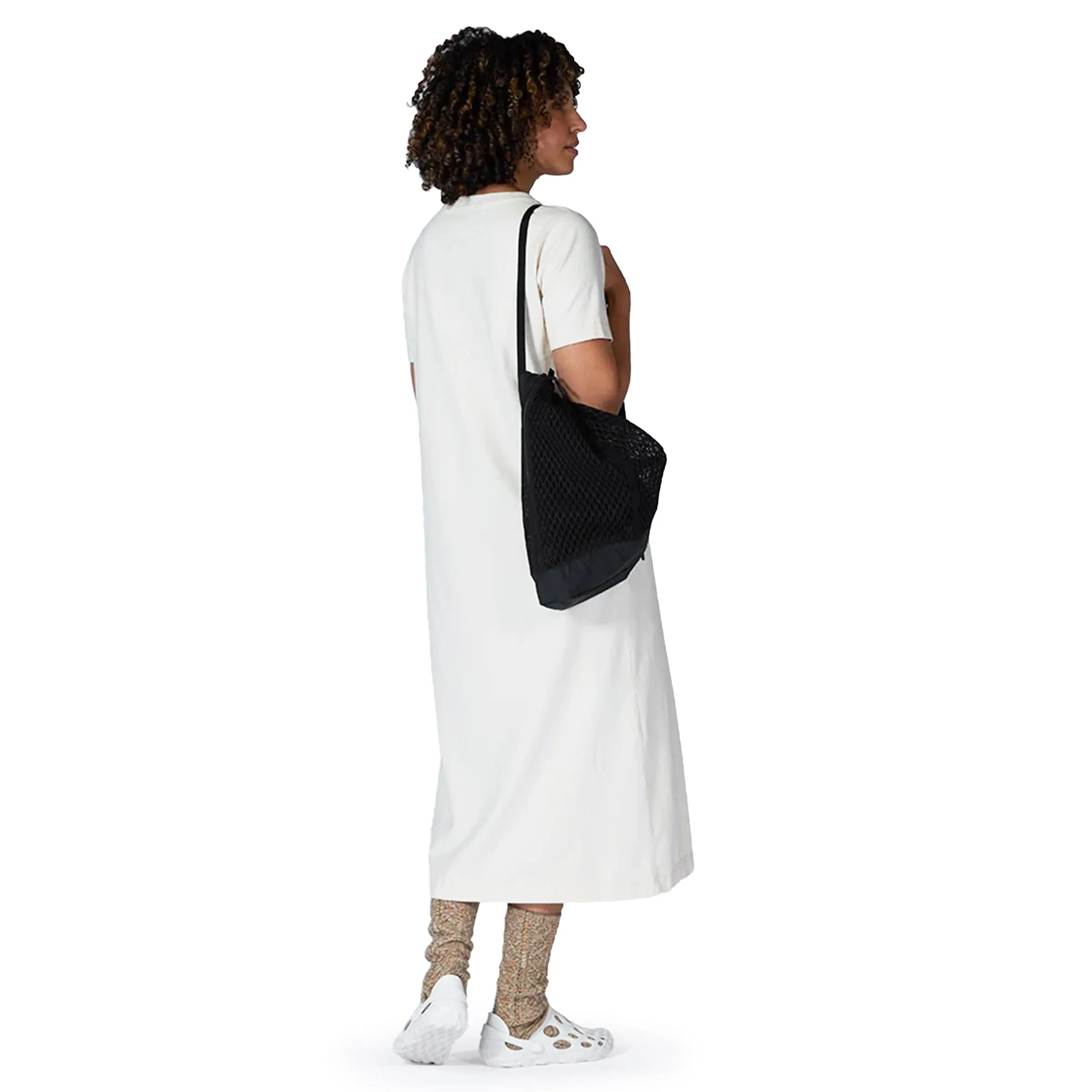 DOUBLE FACE MESH SHOULDER BAG BLACK | Bodega