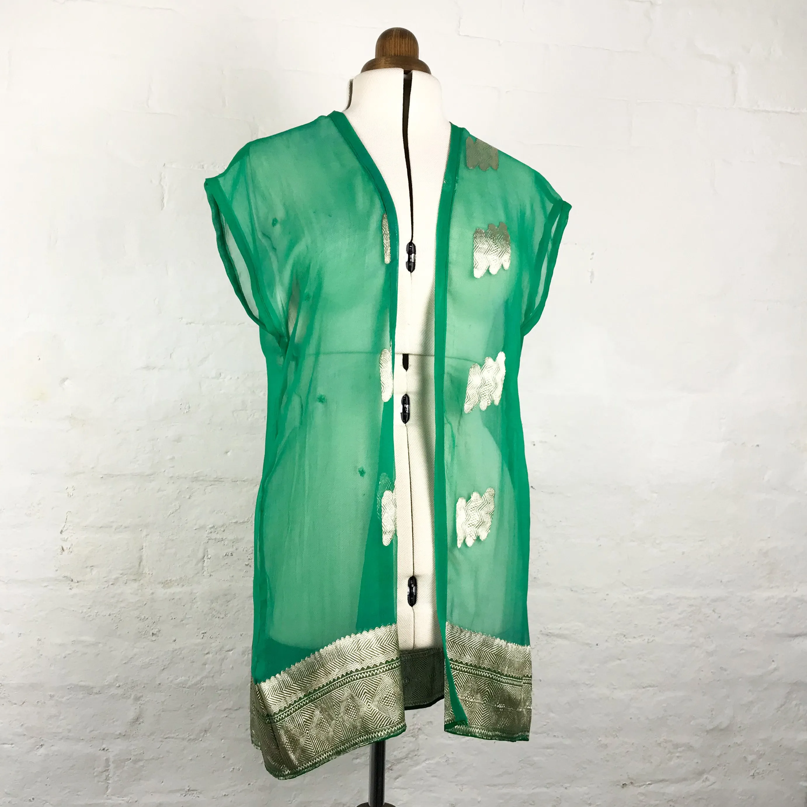 Emily McNair Green Silk Brocade Tunic