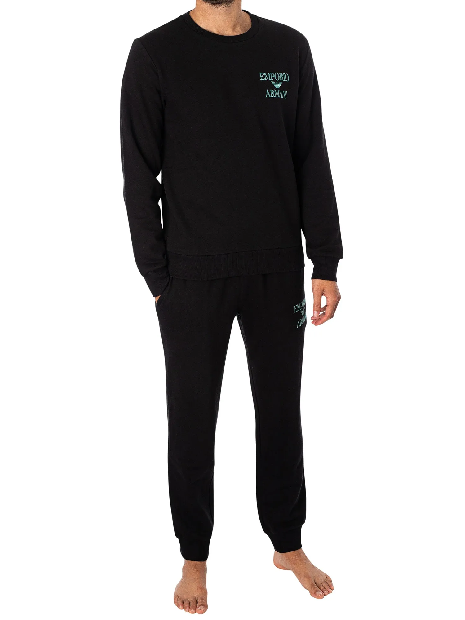 Emporio Armani Lounge Logo Tracksuit - Black