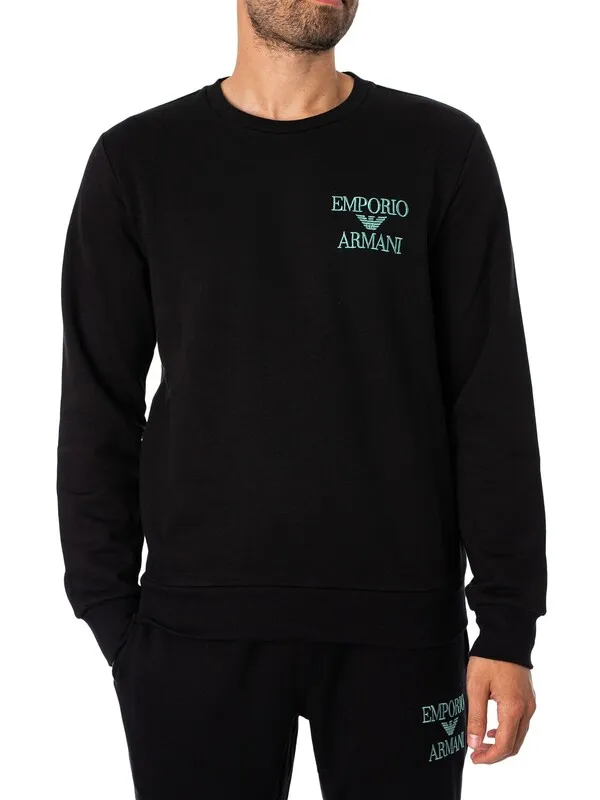 Emporio Armani Lounge Logo Tracksuit - Black