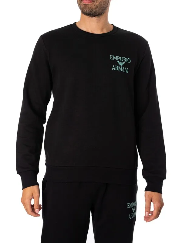 Emporio Armani Lounge Logo Tracksuit - Black