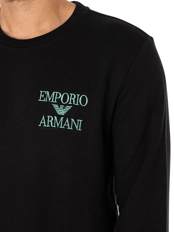 Emporio Armani Lounge Logo Tracksuit - Black