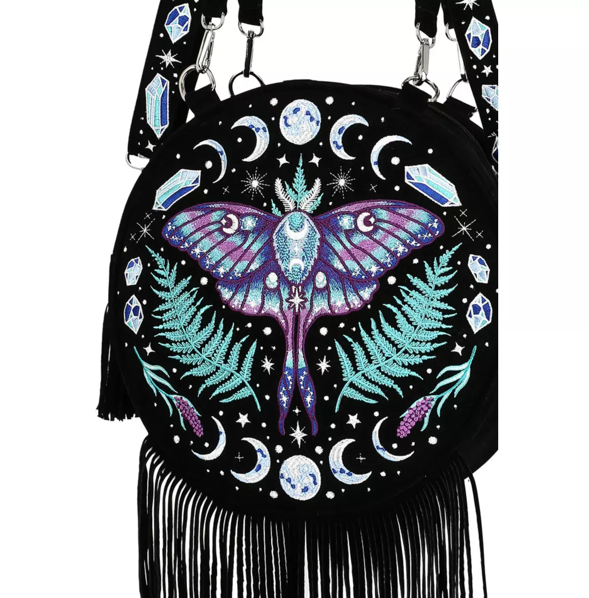 Enchanted Forest Round Shoulder Bag With Tassels