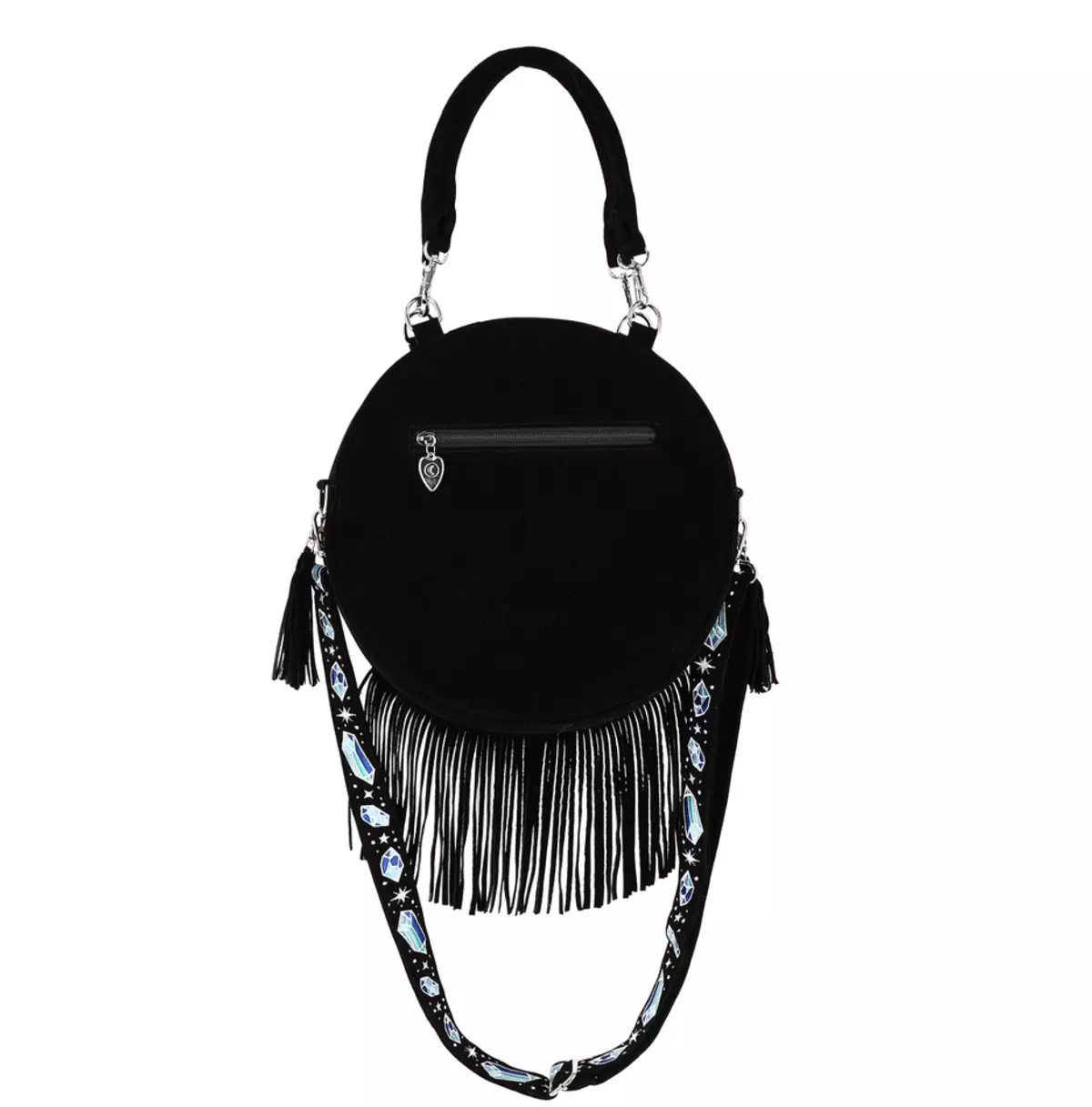 Enchanted Forest Round Shoulder Bag With Tassels