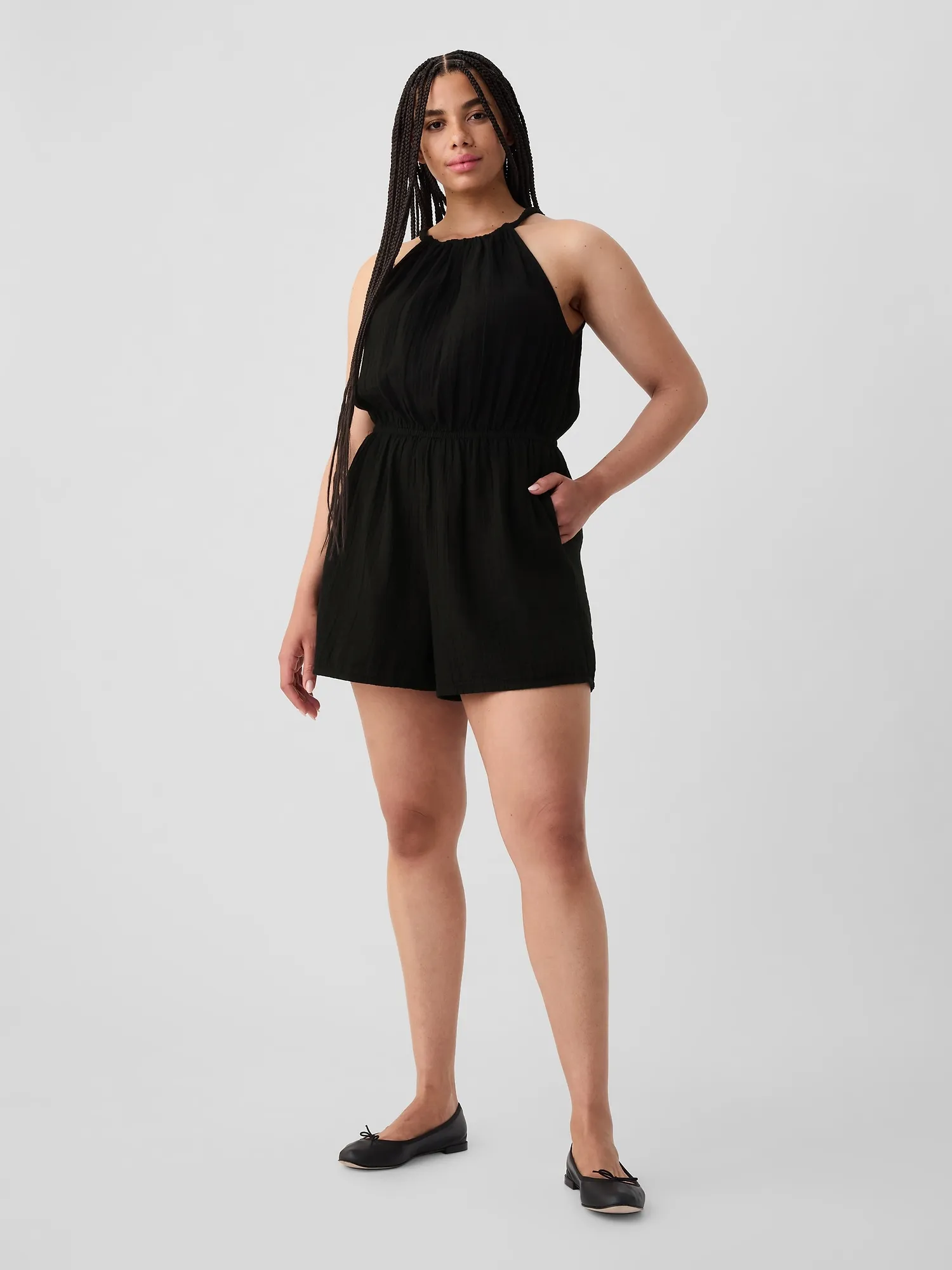 Gauze Halter Romper