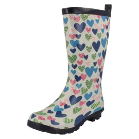 Girls Spot On Heart Print Boot