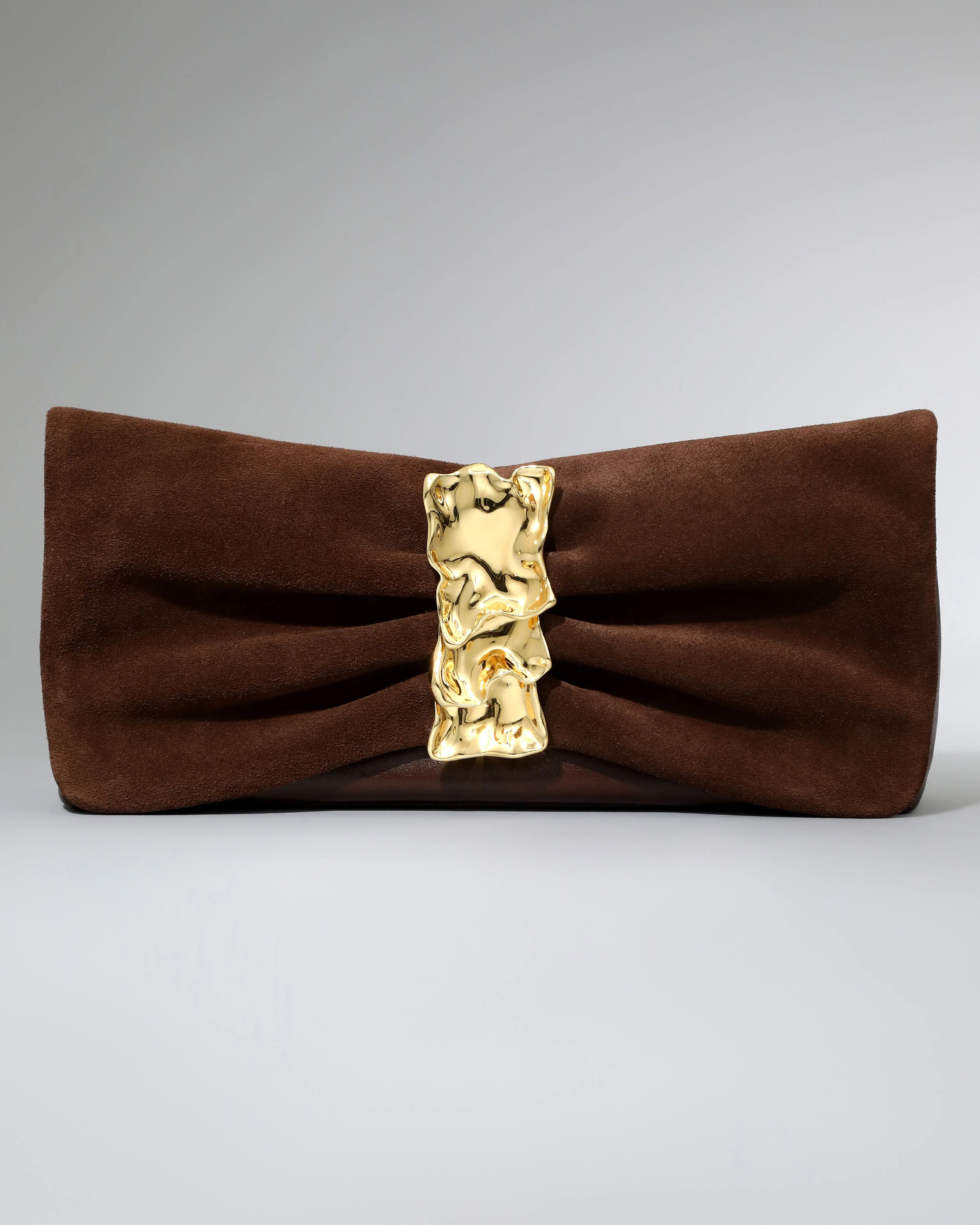 Gold Ribbon Convertible Shoulder Bag- Chocolate