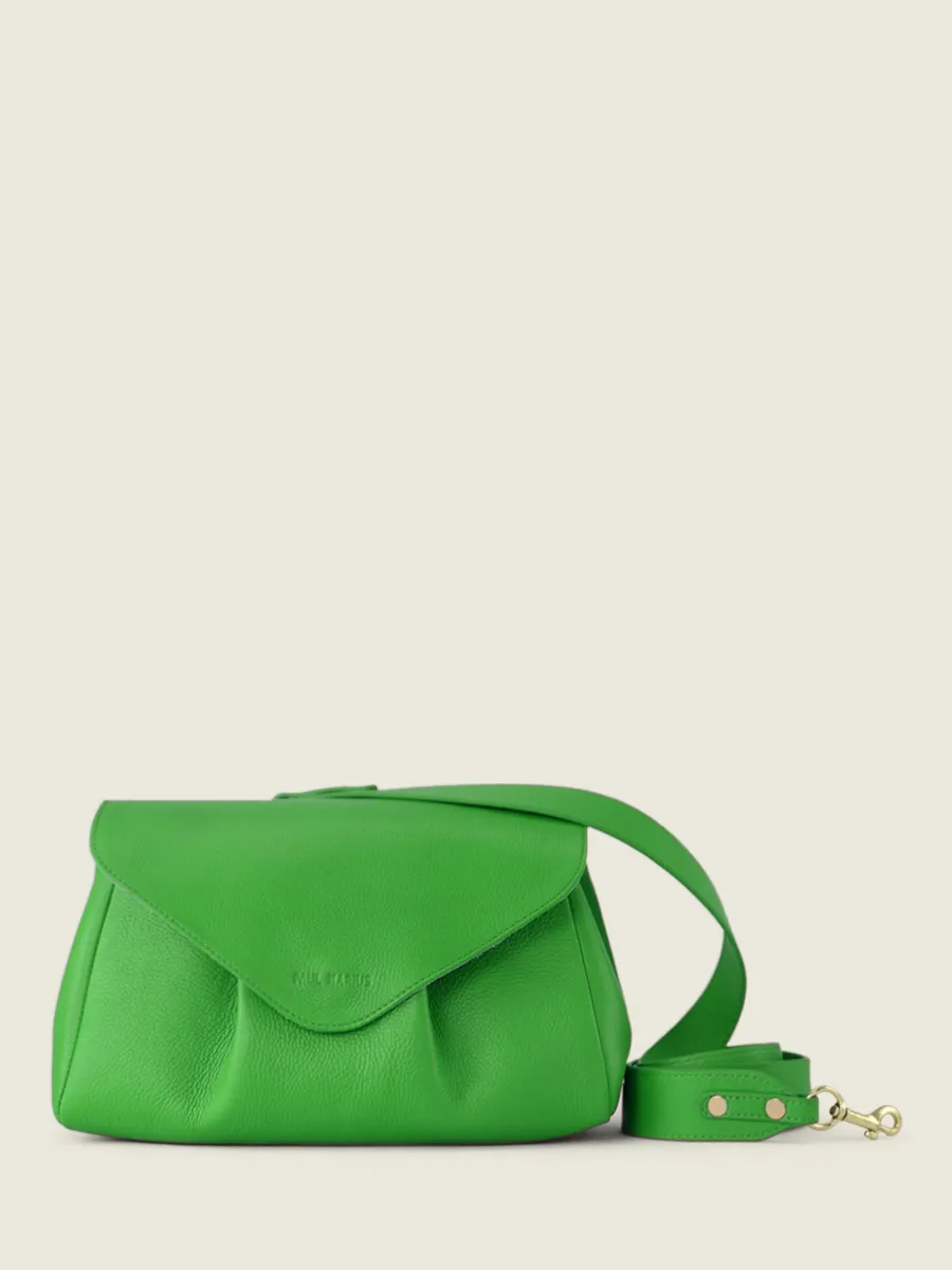 Green Leather Cross-body Bag - Suzon M Sorbet Kiwi | PAUL MARIUS