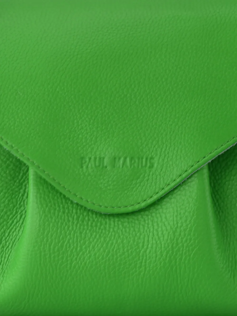 Green Leather Cross-body Bag - Suzon M Sorbet Kiwi | PAUL MARIUS