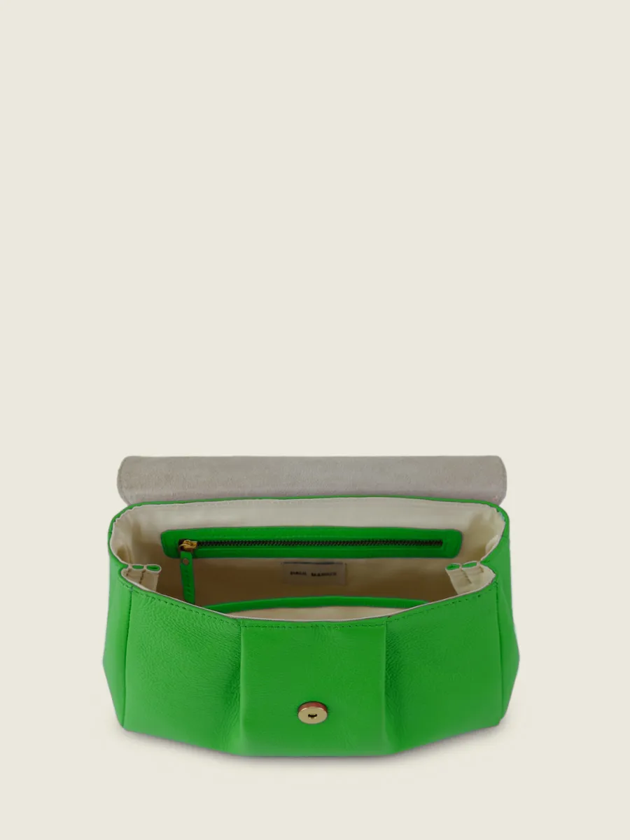 Green Leather Cross-body Bag - Suzon M Sorbet Kiwi | PAUL MARIUS