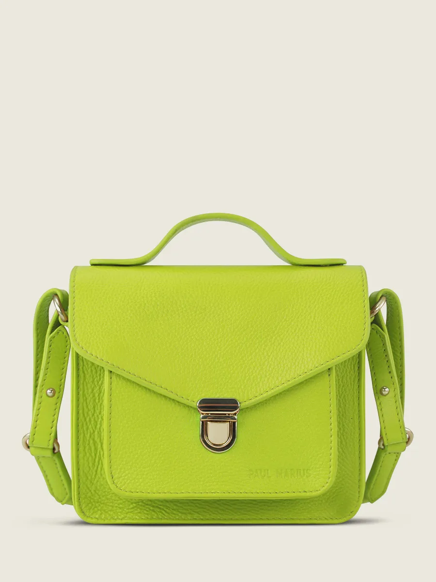 Green Leather Mini Cross-body Bag for Women - Mademoiselle George XS Sorbet Apple | PAUL MARIUS