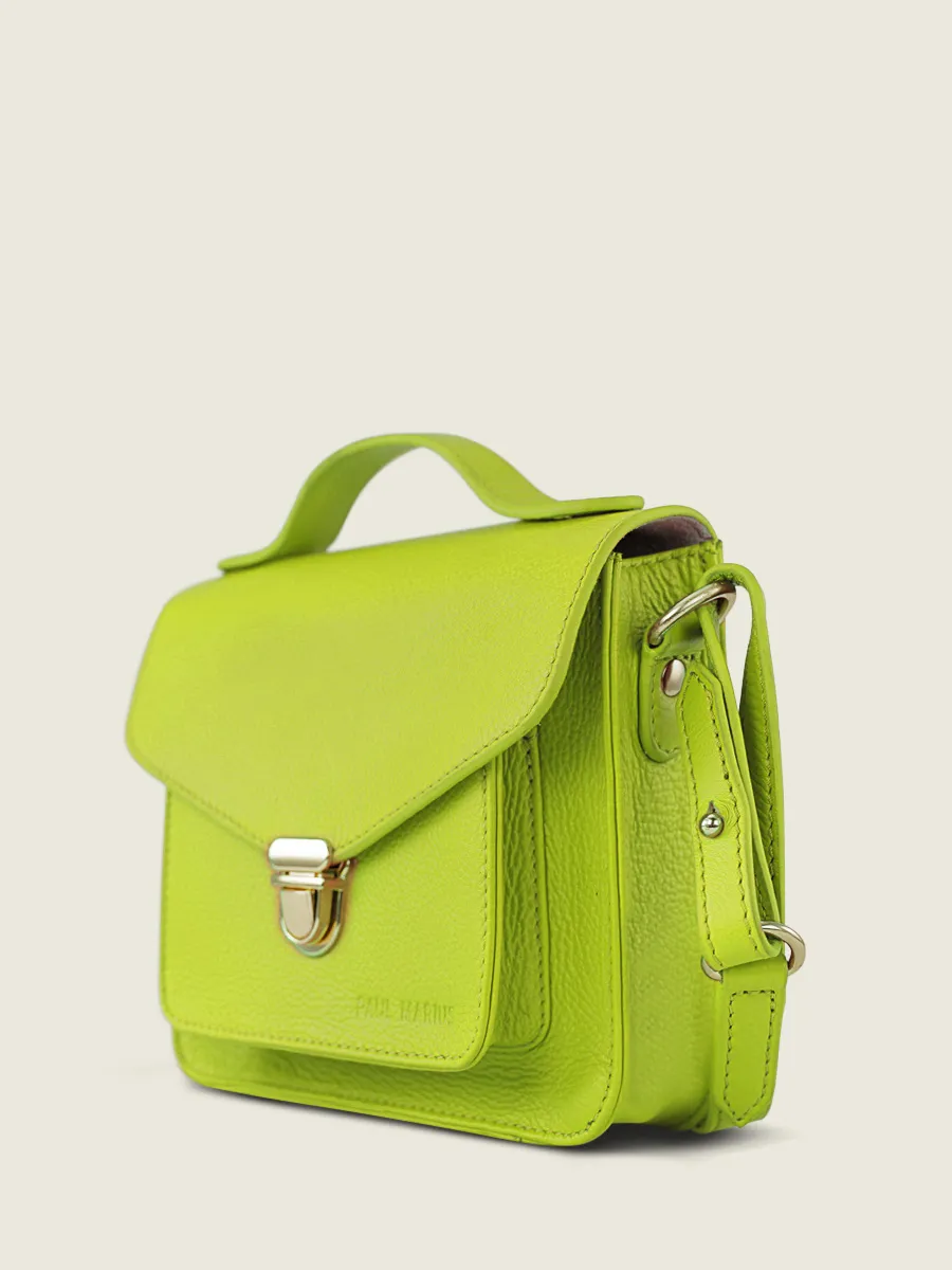 Green Leather Mini Cross-body Bag for Women - Mademoiselle George XS Sorbet Apple | PAUL MARIUS