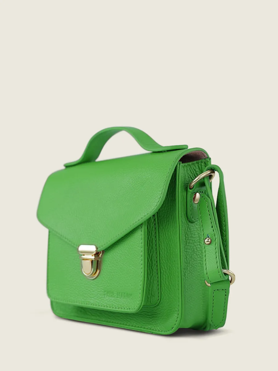 Green Leather Mini Cross-body Bag for Women - Mademoiselle George XS Sorbet Kiwi | PAUL MARIUS