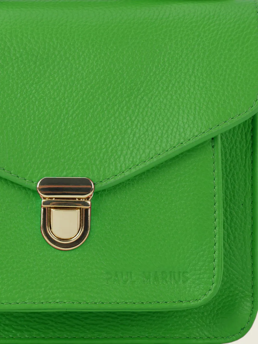 Green Leather Mini Cross-body Bag for Women - Mademoiselle George XS Sorbet Kiwi | PAUL MARIUS