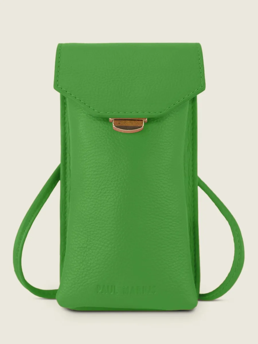 Green Leather Phone Bag for Women - Eva Sorbet Kiwi | PAUL MARIUS